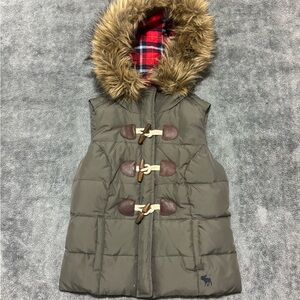 Abercrombie & Fitch fur hoodie plaid.